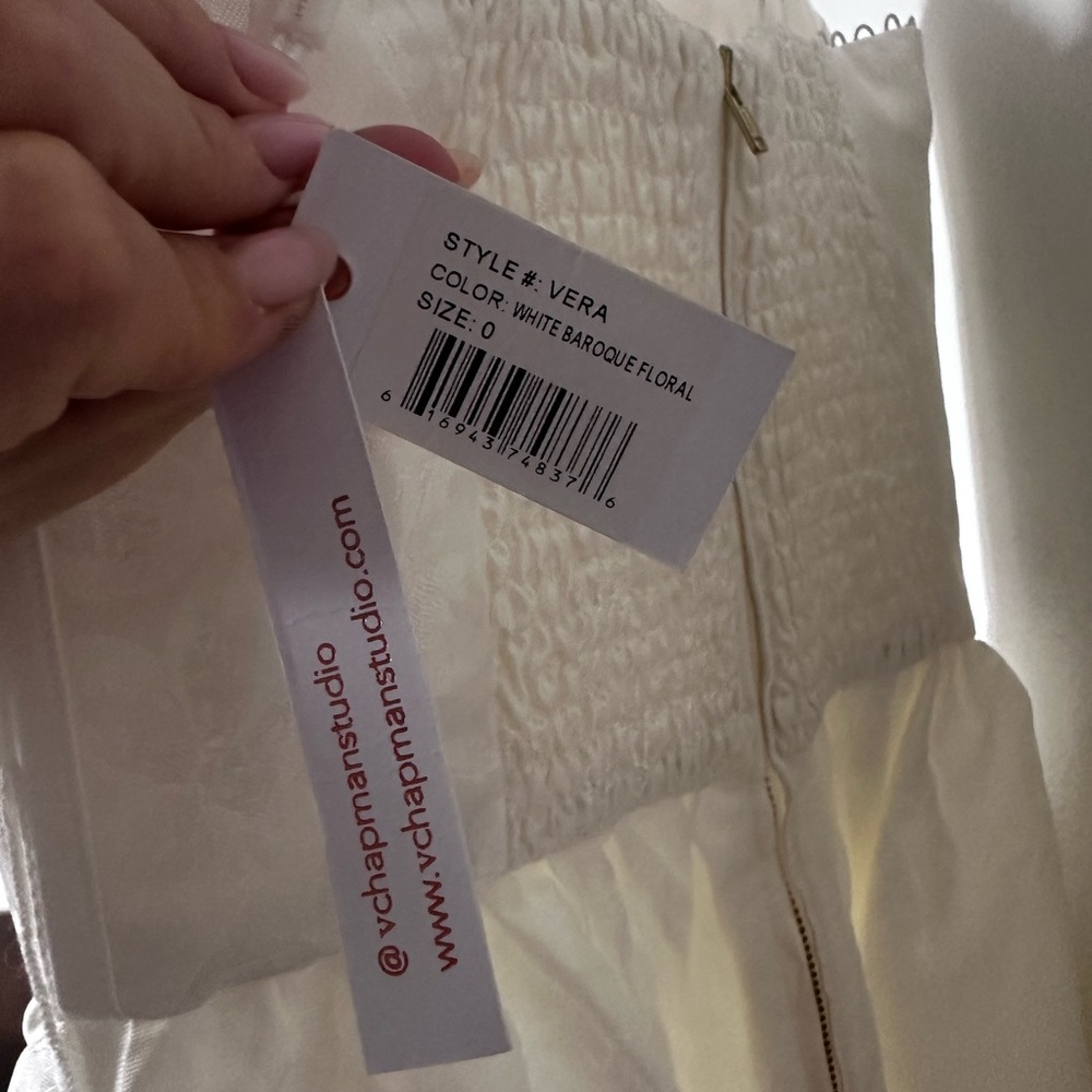 V. Chapman White Midi Dress with Ruffle Straps - Picture 5 of 7